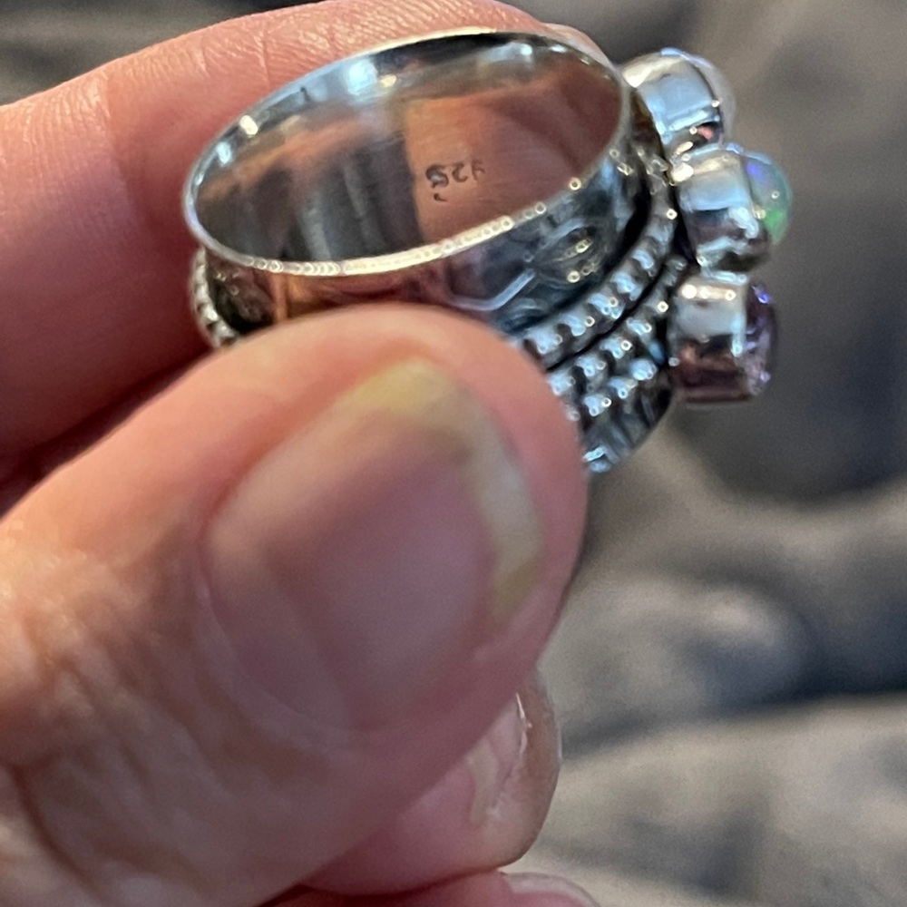 Moonstone spinner ring - Picture 4 of 5